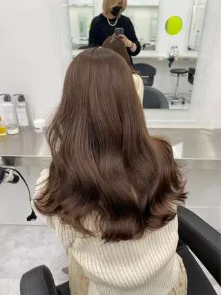 セミロング カラー 韓国トレンドカット カラー🤍しゅうじのヘアスタイル