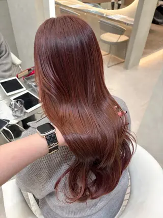 ロング カラー レイヤー/韓国縮毛 矯正/nanokaのヘアスタイル