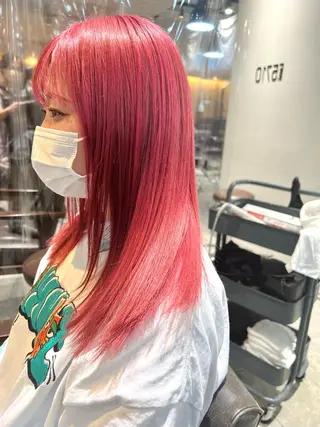 セミロング カラー ヘアアレンジ 🌈インナーカラー ‘ショウマ’🌈のヘアスタイル