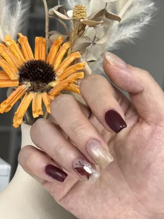 ネイル 🍑長さだし ワンホン💅モモコのネイルデザイン