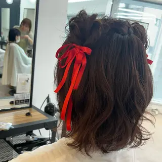 ミディアム ヘアアレンジ 🎀オタク美容師艶髪 カラーERINA🎀のヘアスタイル