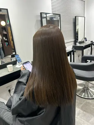 ロング カラー パーマ ヘアアレンジ メンズ キッズ ブリーチなしカラー/ ブラウン/レイヤーのヘアスタイル