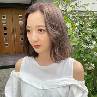 セミロング KAORU オリーブカラーのヘアスタイル
