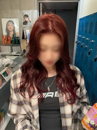 ロング 韓国タッセルカット レイヤーカットのヘアスタイル