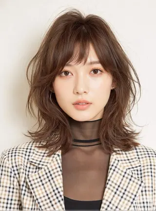 ミディアム カラー ヘアアレンジ GLanz 朱蒙のヘアスタイル