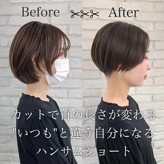 ショート カラー 伊 杏のヘアスタイル