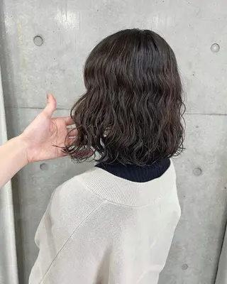 ミディアム カラー パーマ ヒナ/酸性ストレート ・艶カラー🌿のヘアスタイル