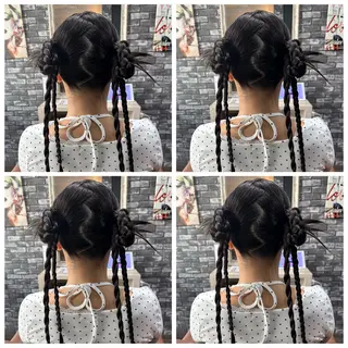 セミロング ヘアアレンジ 🎀推し活ヘアー🎀 Yuuna🐰💖のヘアスタイル