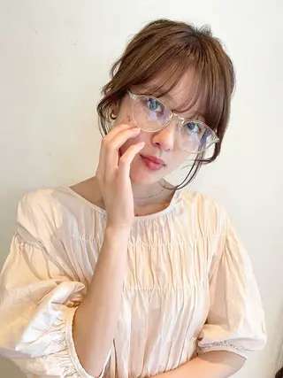 セミロング カラー ヘアアレンジ kitin  吉祥寺 山岸花のヘアスタイル