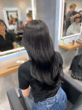 ロング カラー ヘアアレンジ レイヤー×透明感カラ ーHAYATOのヘアスタイル