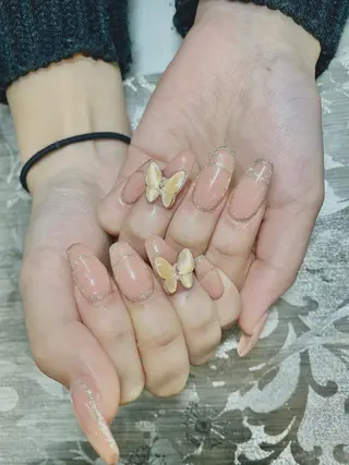 ネイル I-nailロング /ワンホン/キラキラのネイルデザイン