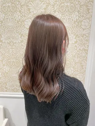 セミロング カラー 髪質改善カラー💎 オオネヨシナリのヘアスタイル