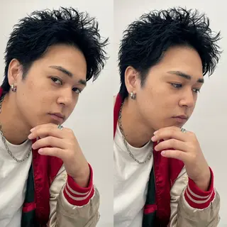 ショート カラー パーマ ヘアアレンジ メンズ 亀井隆汰/メンズ専門 パーマ特化美容師のヘアスタイル
