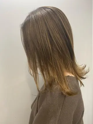 セミロング カラー opus 店長大和 レイヤー/赤み消しのヘアスタイル