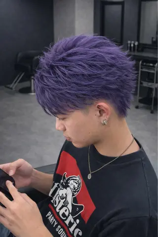 ミディアム カラー ヘアアレンジ メンズ 🔥ニュアンス フェザー小林海斗🔥のヘアスタイル