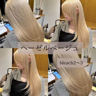 ロング カラー 肌に馴染むハイトーン /ミルクティーカラーのヘアスタイル