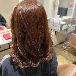 ミディアム パーマ 中村 玲美のヘアスタイル