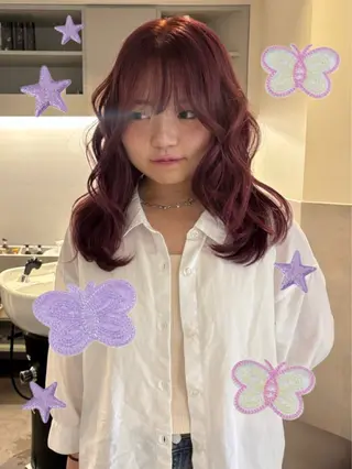 カラー rinka/暖色 ボブカットモデルのヘアスタイル