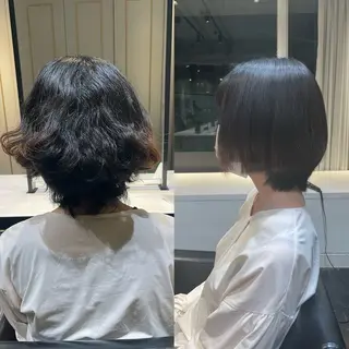 ショート 縮毛矯正専門店店長 佐々木動画モデル募集のヘアスタイル