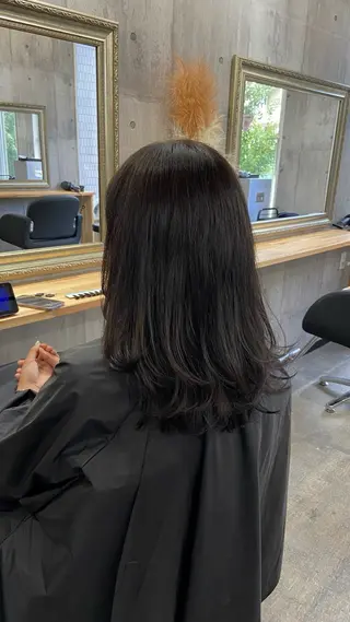 セミロング カラー Sunny side 大名   RIOのヘアスタイル