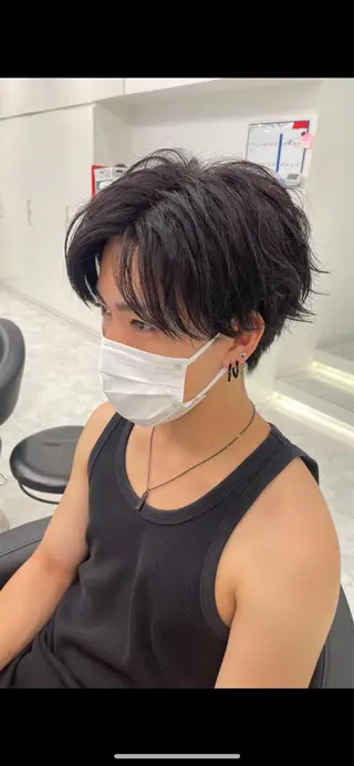 カラー パーマ メンズ 大人っぽ♡上品な暖色 ♡ブリーチなし♡のヘアスタイル