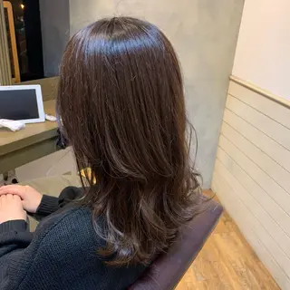 セミロング カラー ✨️美髪矯正×似合わ せ艶カラー✨藤田透のヘアスタイル