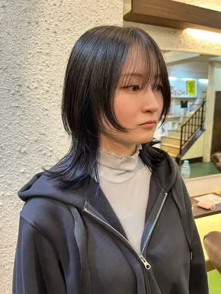 セミロング カラー ハイトーンを育てる ブリーチカラー/牧原のヘアスタイル