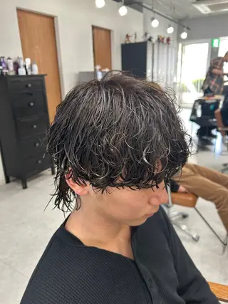 パーマ メンズ カズキ🌼曲がる 縮毛矯正のヘアスタイル