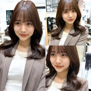 セミロング カラー 顔周り/くびれヘア 韓国ヘア💕風間るなのヘアスタイル