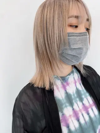 ミディアム カラー ヨシモトリョウ 髪質改善/美髪のヘアスタイル
