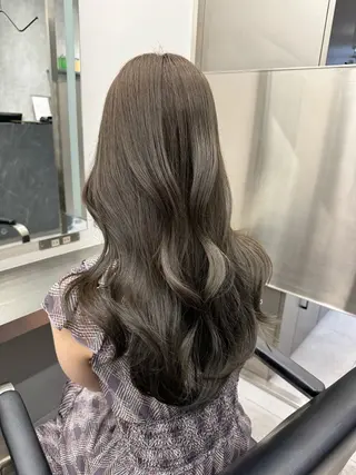 セミロング カラー ヘアアレンジ 艶カラー/髪質改善 /顔まわり/内藤　輝のヘアスタイル