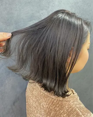 ミディアム カラー ヘアアレンジ メンズ キッズ ネイル マツエク・マツパ 透明感カラー🤎 ゆりのヘアスタイル