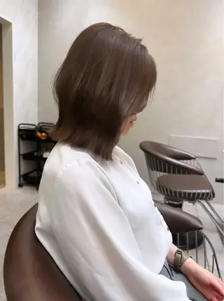 ミディアム カラー ヘアアレンジ 天神/ブリーチ/ ブリーチなしカラーのヘアスタイル