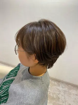 ショート カラー 酸性ストレート/ブリ ーチなしWカラー河本のヘアスタイル