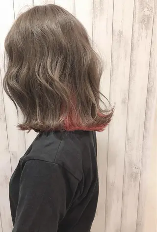 ミディアム カラー ヘアアレンジ 美髪専門サロン kazuのヘアスタイル