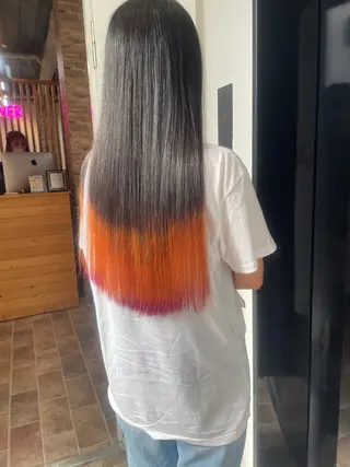 ロング カラー ヘアカラー&縮毛矯正 STAR☆RIVERのヘアスタイル