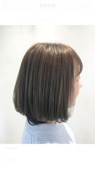 ミディアム 予約 停止のヘアスタイル