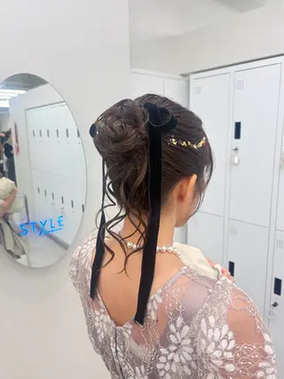 セミロング ヘアアレンジ エクステ🫧アレンジ ￤横浜  ももはのヘアスタイル