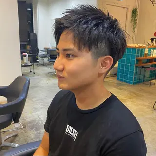 ショート メンズ JINKIメンズ特化 メンズカットパーマのヘアスタイル