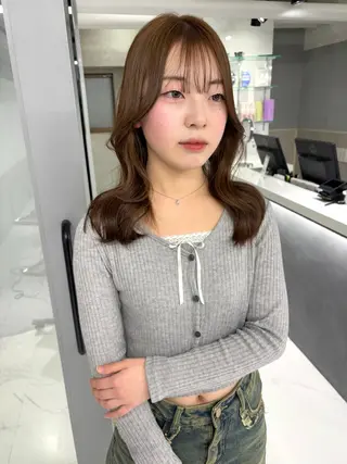 セミロング カラー Miyu🎀レイヤー ／透明感カラー🪽のヘアスタイル