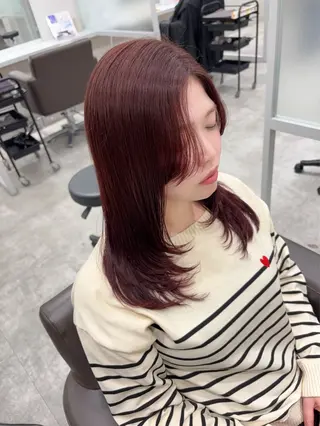 セミロング カラー 門原 理子のヘアスタイル