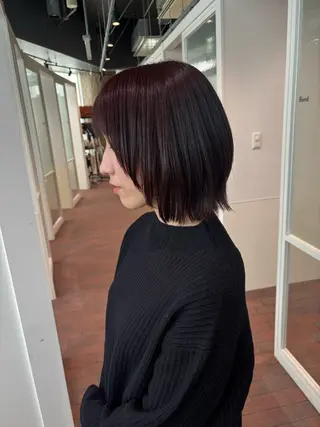 ミディアム カラー マンツーマン 縮毛矯正/マユコのヘアスタイル