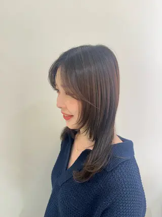 ミディアム カラー ヘアアレンジ タイトボブ個性派カラ ーAKANEのヘアスタイル