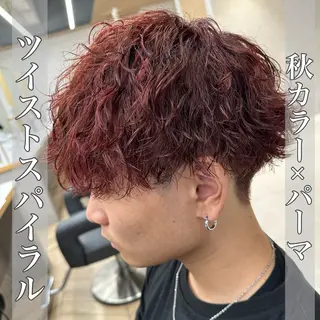 ショート カラー パーマ メンズ 💈メンズ特化 美容師サキ💈のヘアスタイル