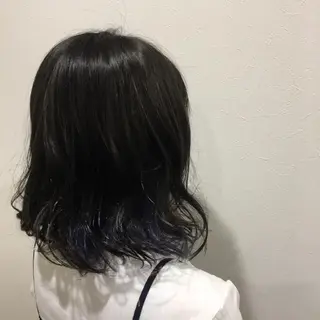 ミディアム カラー 福島 純子のヘアスタイル