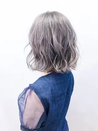 ミディアム カラー パーマ ヘアアレンジ EIGHTSOL博多 筑紫口店 溝口里穂のヘアスタイル