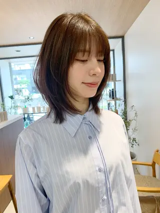 ミディアム カラー ボブ/大人ヘア k-two濱田のヘアスタイル