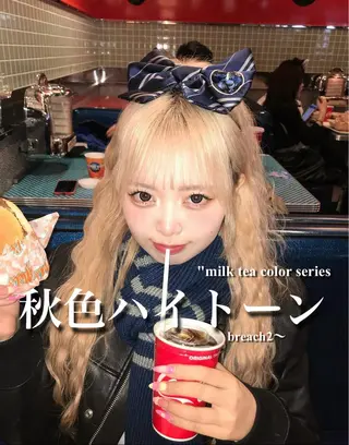 ロング 艶髪ハイトーンカラー 渋谷🎀ririkaのヘアスタイル