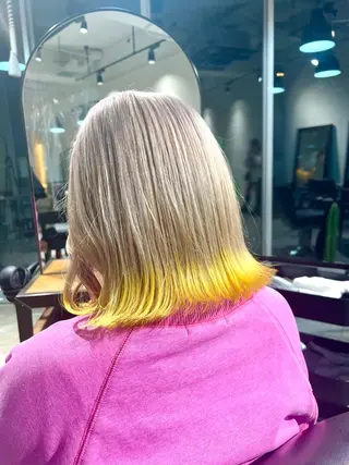 セミロング カラー ヘアアレンジ 🌈インナーカラー ‘ショウマ’🌈のヘアスタイル