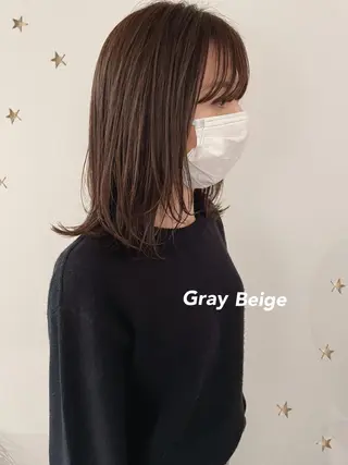 ミディアム カラー 市川 千夏のヘアスタイル